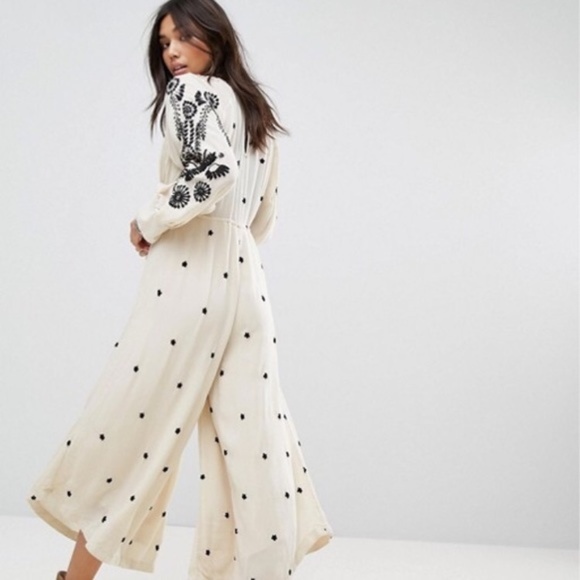 Free People Pants - Free People Embroidered V Neck Jumpsuit Boho